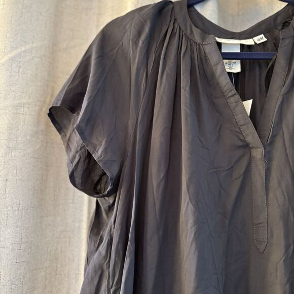 H&M L.O.G.G. Women Gray Casual Tunic Dress Size 2 - Picture 4 of 7